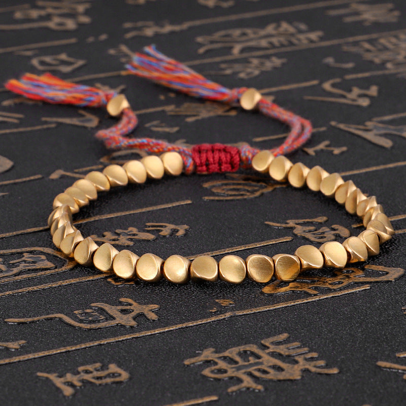 Handmade Tibetan Copper Beads Bracelet - Promoting Healing, Strength, and Protection