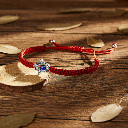 Hamsa Hand Red String Bracelet – Protective Evil Eye Charm for Good Luck