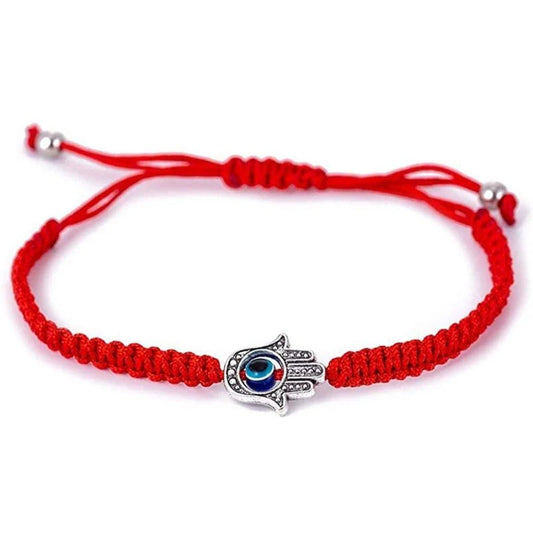 Hamsa Hand Red String Bracelet – Protective Evil Eye Charm for Good Luck