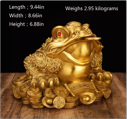 Wealth-attracting Golden Cicada Three-Legged Toad Shop Living Room Ornament.