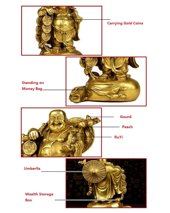 Gold Coin Bag Maitreya Buddha Laughing Buddha Craft Ornament