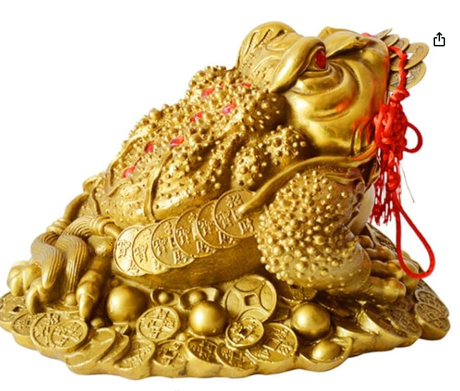 Wealth-attracting Golden Cicada Three-Legged Toad Shop Living Room Ornament.