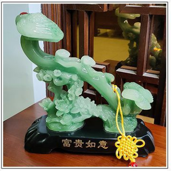 Wealth and Prosperity "Fuguiruyi" Ornament for Home Decor, Entrance, Wine Cabinet, and Living Room