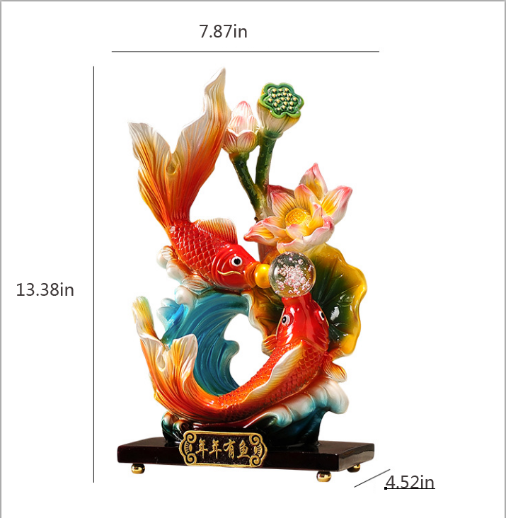 Carp Leaping over the Dragon Gate Ornament – Office, Living Room, Wine Cabinet, TV Cabinet Decoration, New Home Housewarming Gift for Friends.