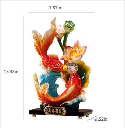 Carp Leaping over the Dragon Gate Ornament – Office, Living Room, Wine Cabinet, TV Cabinet Decoration, New Home Housewarming Gift for Friends.