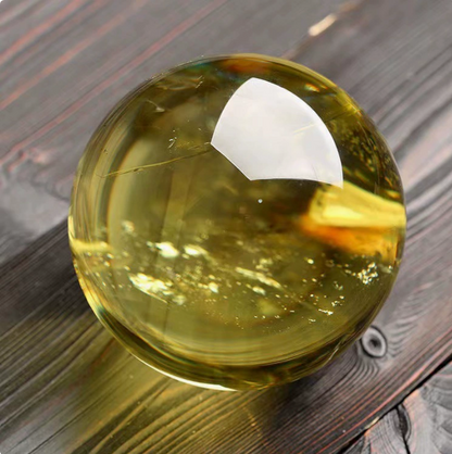 Natural Yellow Crystal Ball Ornament for Business Opening, Gift, Home Decoration, Living Room Craftsmanship Piece