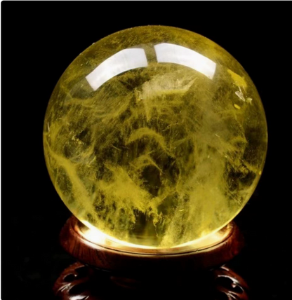 Natural Yellow Crystal Ball Ornament for Business Opening, Gift, Home Decoration, Living Room Craftsmanship Piece