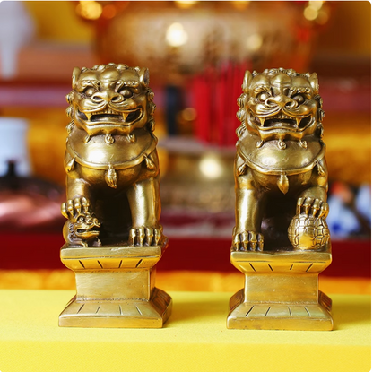 Beijing bronze lion pair home decor ornaments for the living room