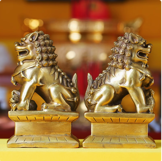 Beijing bronze lion pair home decor ornaments for the living room