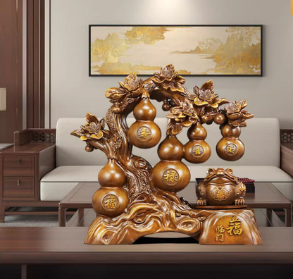 "Five Blessings Gourd Decoration for Living Room, Entryway, or Housewarming Gift"