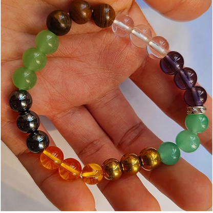 Natural Tiger Eye Stone Crystal Wealth Bracelet.